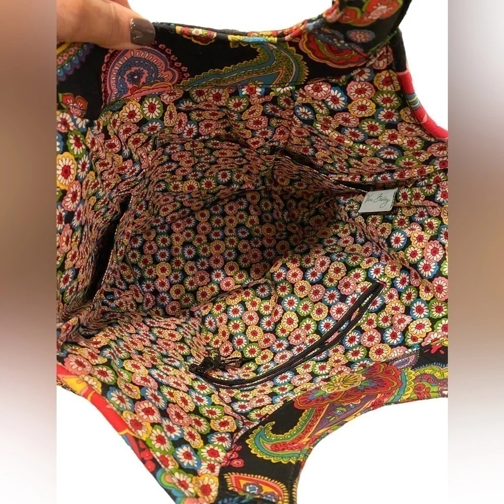 Vera Bradley Symphony In Hue Retired Pattern Gem Multicolor Cotton Hobo Tote Bag